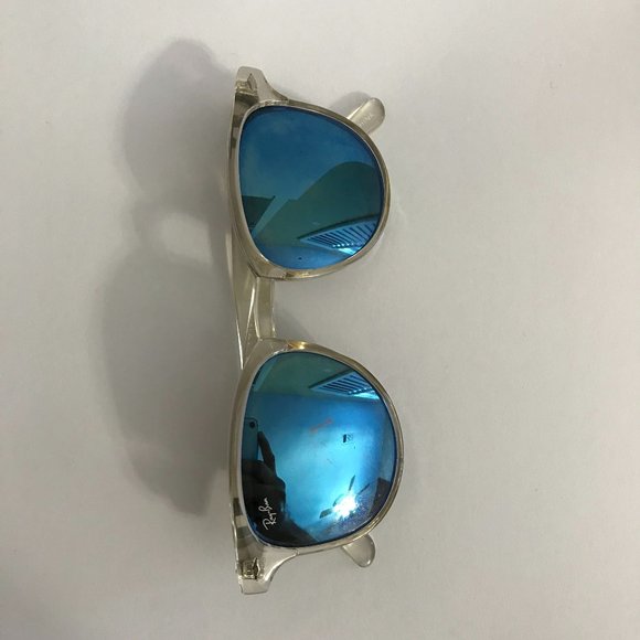 Ray-Ban Sunglasses RB4147 Clear Frame, Blue Mirror - Picture 5 of 6